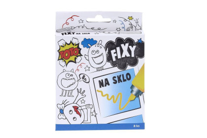 Fixy na sklo 8 farieb