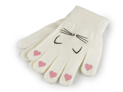 Detské pletené rukavice mačka