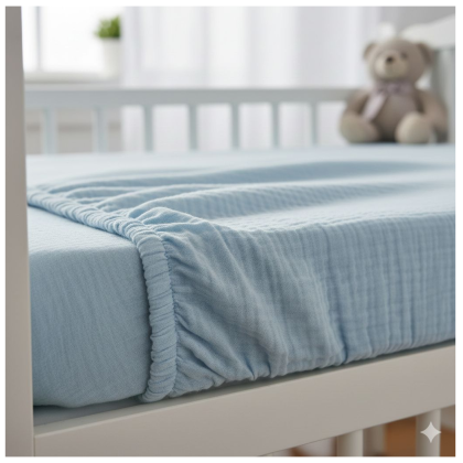 Mušelínové prestieradlo do postieľky 60x120 cm Prem