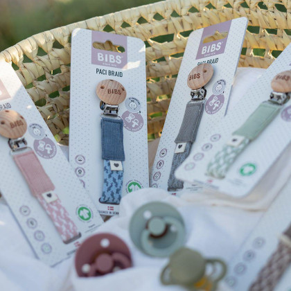 Bibs Paci Braid klip na cumlík s krúžkom