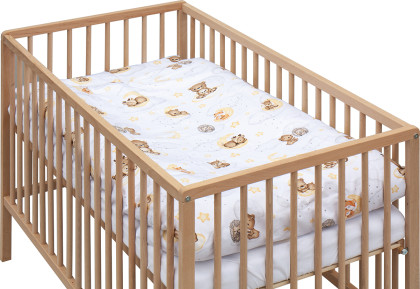 Detská postieľka s kompletnou výbavou prírodná 120 x 60 cm Lila béžová Scarlett