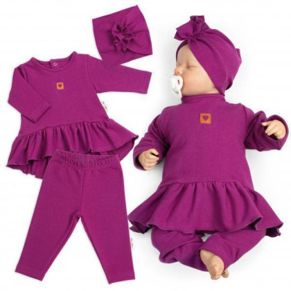 Luxusná bavlnená sada 3D Nature purpurová