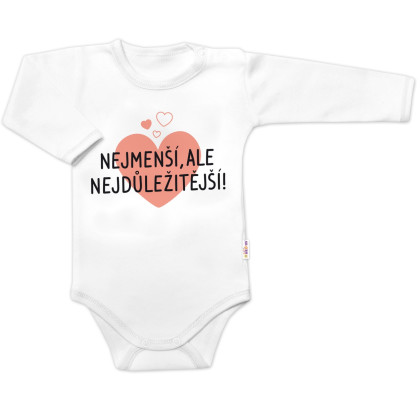Body dlhý rukáv, Najmenšie, ale najdôležitejšie Baby Nellys, biele