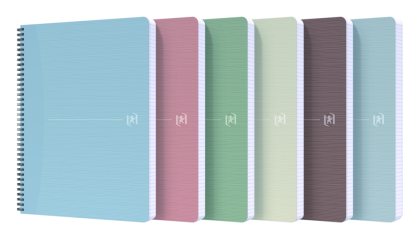 Blok špirálový Oxford RecUp A4/90 listov, linajkový, mix Oxford