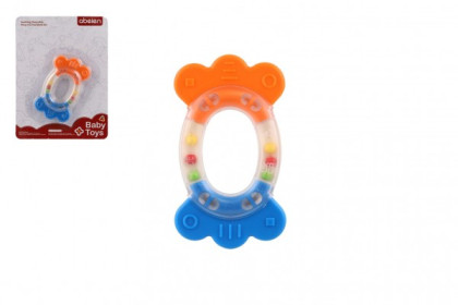 Hrkálka / Hryzátko ovál plast / silikón 11 cm, 0 m+