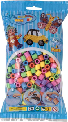Zažehľovacie korálky vo vrecku 500 ks pastelové MAXI Hama