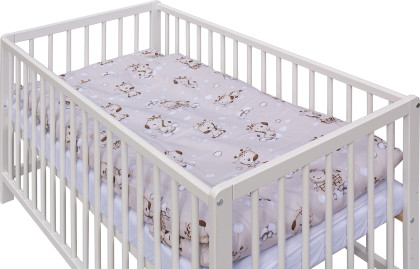 Detská postieľka s kompletnou výbavou Scarlett Fiki 120 x 60 cm - béžová