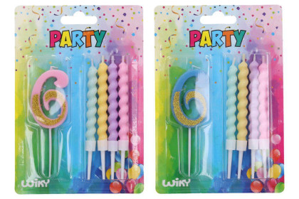 Párty sviečka + 4 ks sviečok