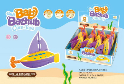 Loď s kotvou naťahovacou do vody 18 cm