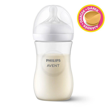 Fľaša Natural Response 260 ml, 1m+darček PETITE&MARS Miska 6m+ Philips Avent