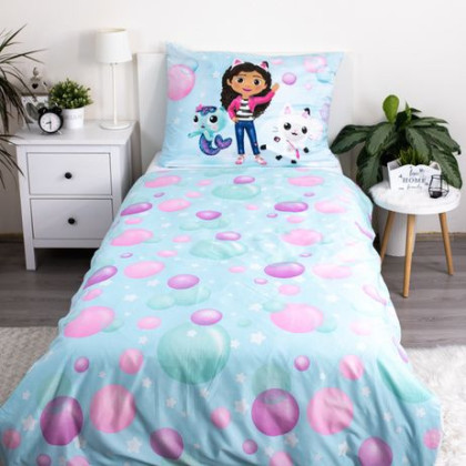 Obliečky Gabby´s Dollhouse "bubbles" 140 x 200, 70 x 90 cm Jerry Fabrics