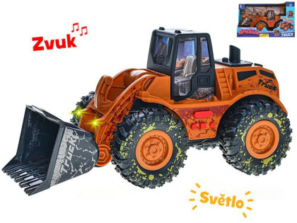 Traktor nakladač 25 cm na zotrvačník na batérie so svetlom a zvukom