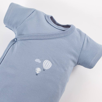 Dojčenské zavinovacie body Petite modré balóniky Eevi