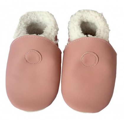 Kožené capáčky Barefoot Zimné Ružové Hopi Hop