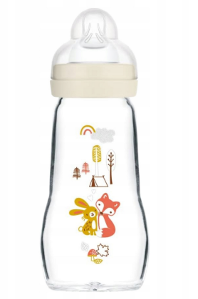 Detská antikoliková sklenená fľaša Feel Good 260 ml MAM