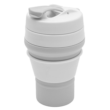 Silikónový skladací hrnček sivý 350 ml, 2 v 1 New Baby