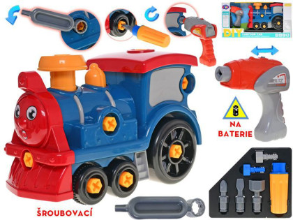 Lokomotíva 28 cm skrutkovacia s vŕtačkou na batérie a doplnky