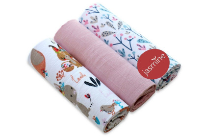 Mušelínové plienky sada mix Girl2 60x80 cm 3 ks Jasmine
