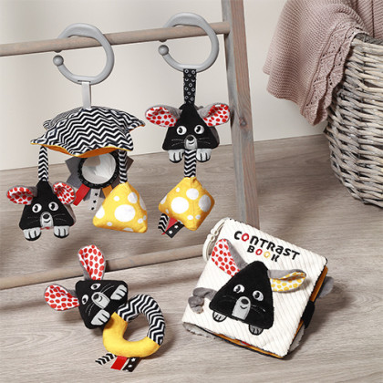 Závesná kontrastná hračka Mouse Baby Ono