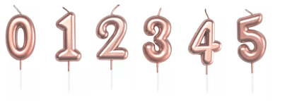 Sviečka tortová rose gold 5 cm