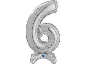 Fóliový balónik stojaci strieborná 64 cm číslica