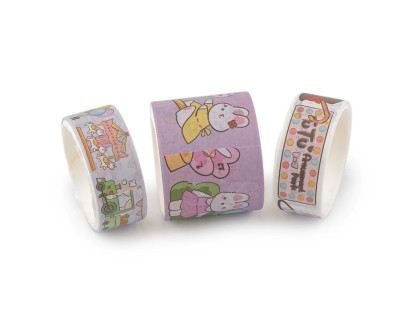 Ozdobná lepiaca páska detské motívy sada Washi