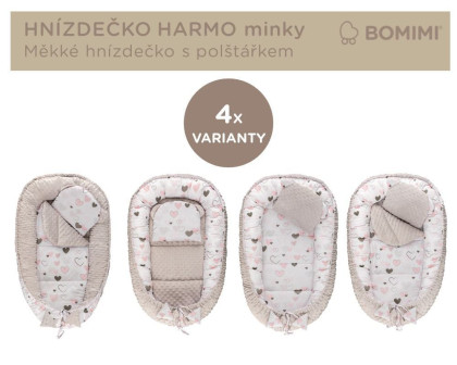 Hniezdočko Harmo s vankúšikom minky Bomimi