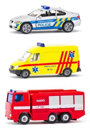 Slovenská verzia - set mix polícia, hasiči, ambulancie Siku