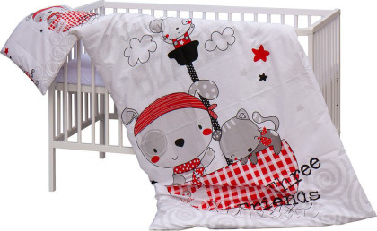 Detská postieľka s kompletnou výbavou Scarlett 120 x 60 cm - Bandy