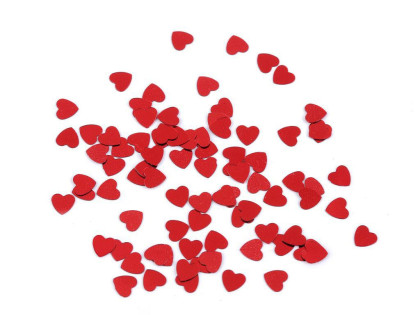 Konfety srdca - na párty, svadbu, oslavu červená srdiečka