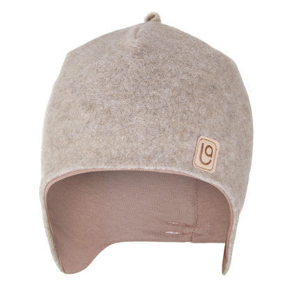 Čiapka laponka fleece bambus Outlast® Hnedý melír Little Angel