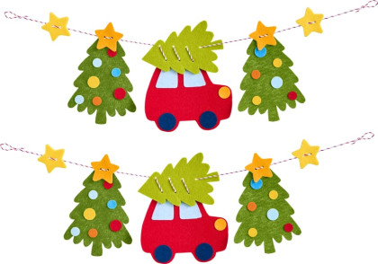 Kreatívna sada Prvé navliekanie plstená girlanda Vianočná cesta Haba