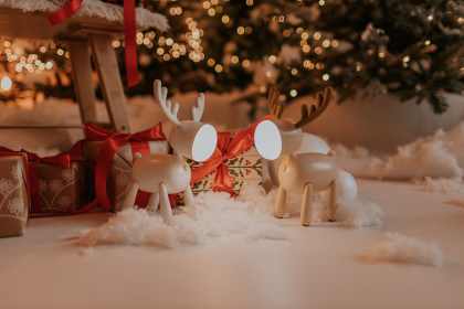LED nastaviteľná nočná lampička - jeleň, béžová Mary's