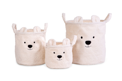 Kôš na hračky Teddy Off White 40 x 40 x 40 cm Childhome