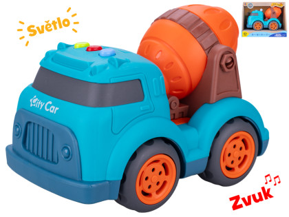 Auto stavebná miešačka 17 cm voľný chod na batérie so svetlom a zvukom 18 m+