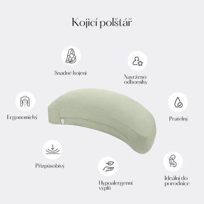 Dojčiaci a tehotenský vankúš s prateľným poťahom Moniel