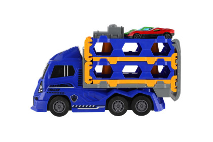 Auto kamión prepravník + auto 2 ks 22 cm na zotrvačník