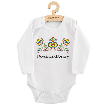 Detské body s potlačou Ľudový vzor Dievčica z Moravy New Baby