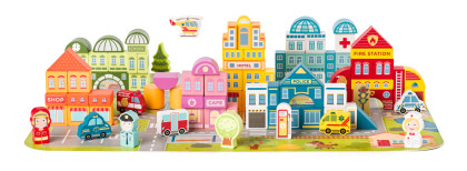 Stavebnice kocky Mesto vo vedierku