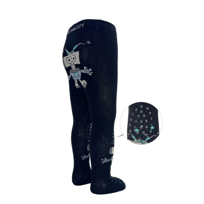 Pančucháče s protišmykom 3x ABS veľ. 92/98 čierne robot Be Snazzy