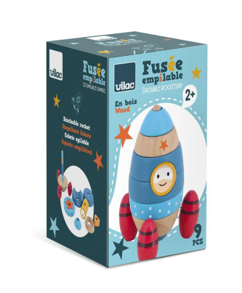 Drevená nasadzovacia veža s prekvapením Raketa Vilac