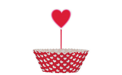 Cupcake košíček - Valentínske srdce 24 ks