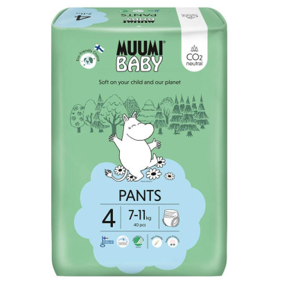 Nohavičkové eko plienky Muumi Baby Walkers 4 Maxi 7-11 kg 40 ks