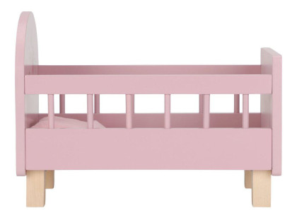 Postieľka pre bábiky drevená s perinkou Pink Little Dutch