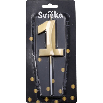 Párty sviečka číslo zlatá