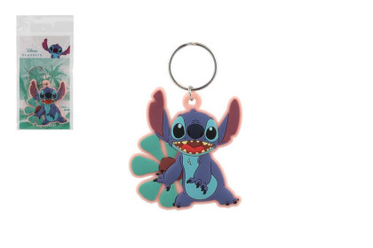 Prívesok na kľúče Lilo & Stitch gumový 6 cm s kvetinou