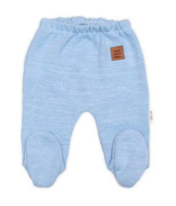 Pletená sada pre bábätko s jemným prúžkom 3dielna lux modrá - biela Baby Nellys