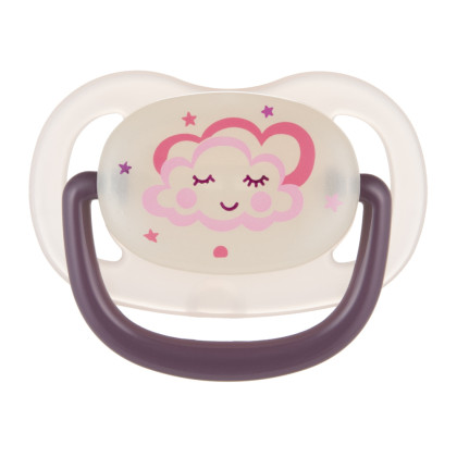 Cumlík svietiaci silikónový anatomický Night dreams 18 m+, 1 ks Canpol babies