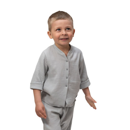 Detská mušelínová košeľa Luca Dove Grey Esito