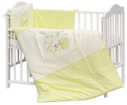 Detská postieľka s kompletnou výbavou Scarlett 120 x 60 cm - Nechtík - zelená